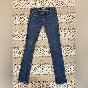 Free People Vintage Denim Low-Rise Skinny Straight Jeans